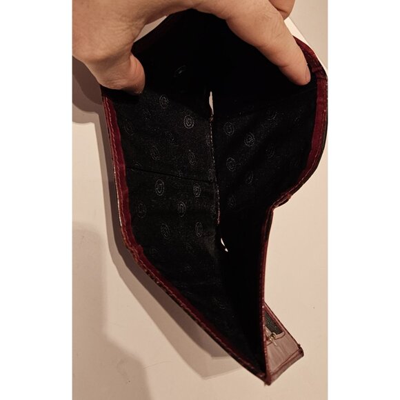 Vintage Danier Leather Wallet Burgundy Maroon Red 4”W x 3”L Tri-fold - Picture 4 of 6